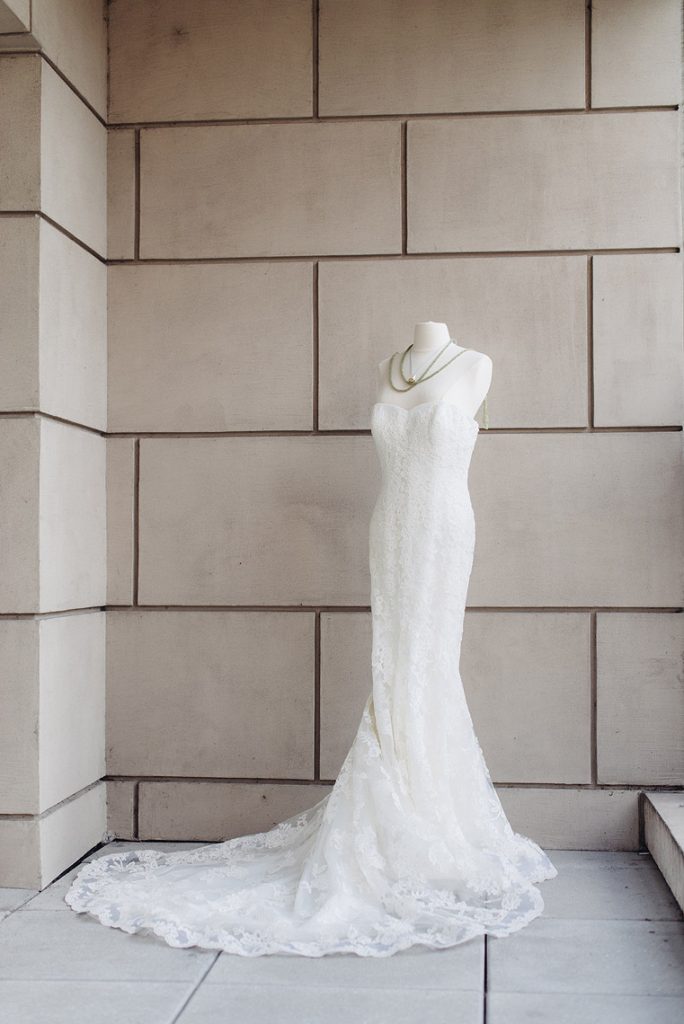 wedding gown on dress form waldorf astoria