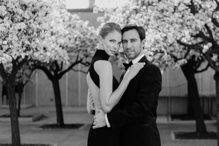Classic Black and White Engagement Photos in Balboa Park
