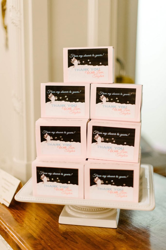 bath soap in vintage pink box guest gift tea party bridal shower