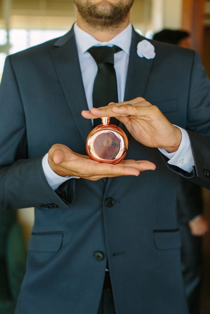 monogrammed copper flask groomsmen gift