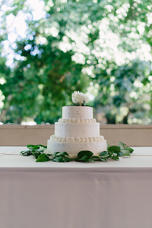 simple three tier wedding cake at portola valley wedding