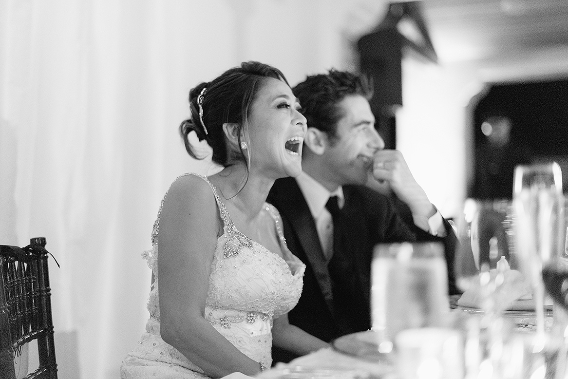 bride groom laugh wedding toasts