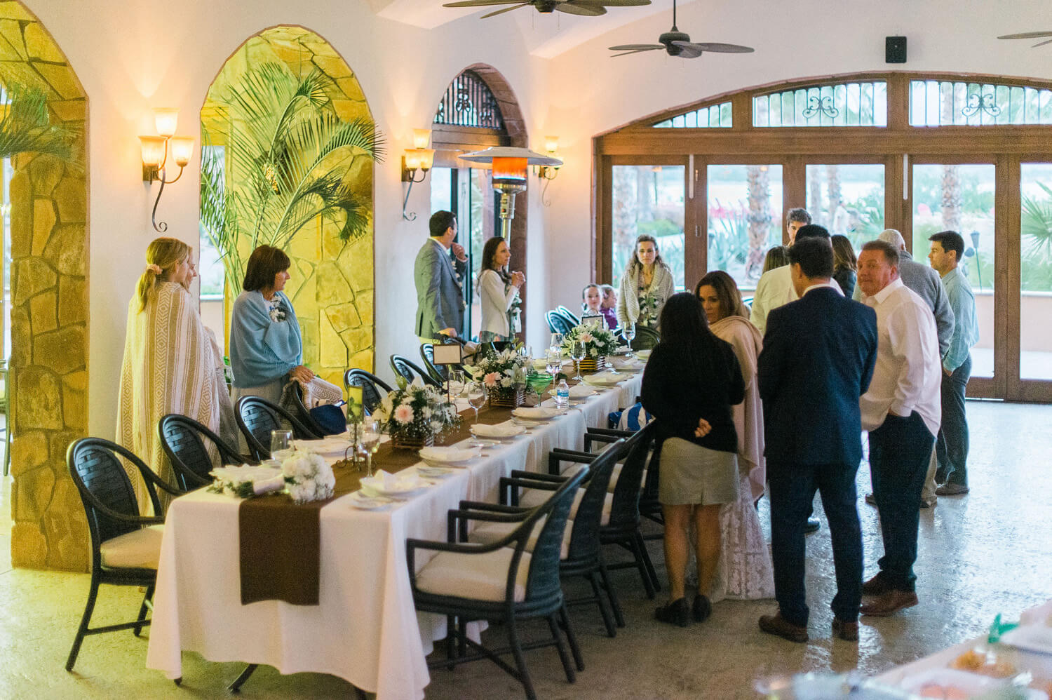 long dining table wedding reception villa del palmar danzante restaurant