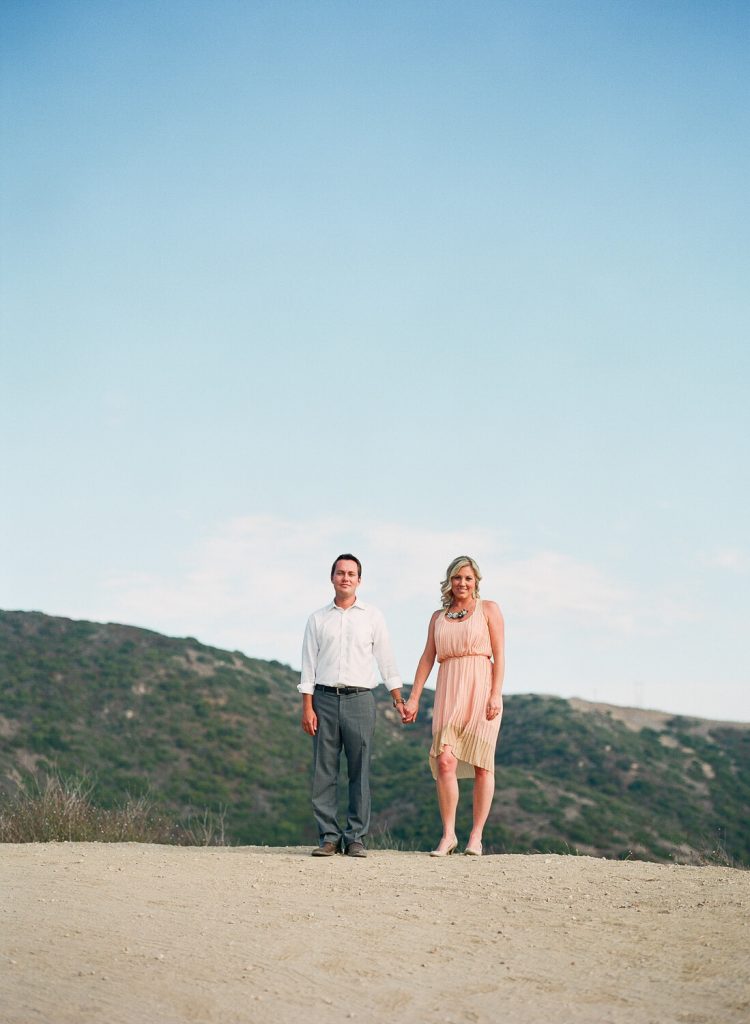 couple posing crystal cove engagement photo