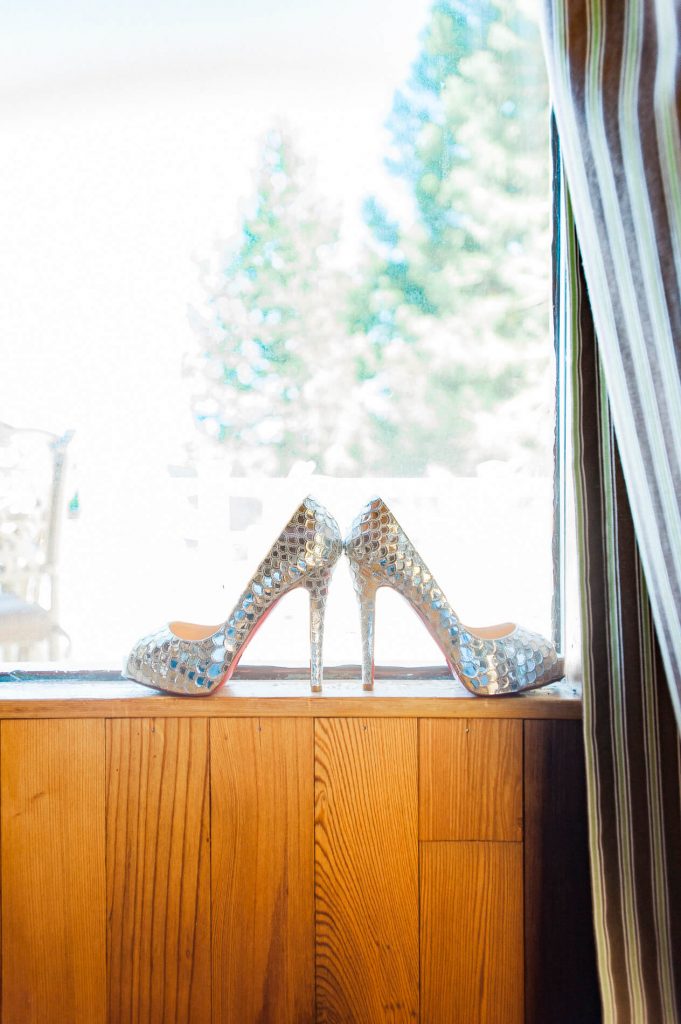 sequined christian louboutin wedding heels