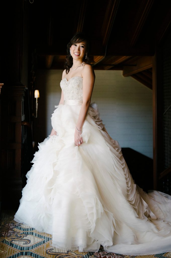 bride portrait lazaro gown hotel del coronado