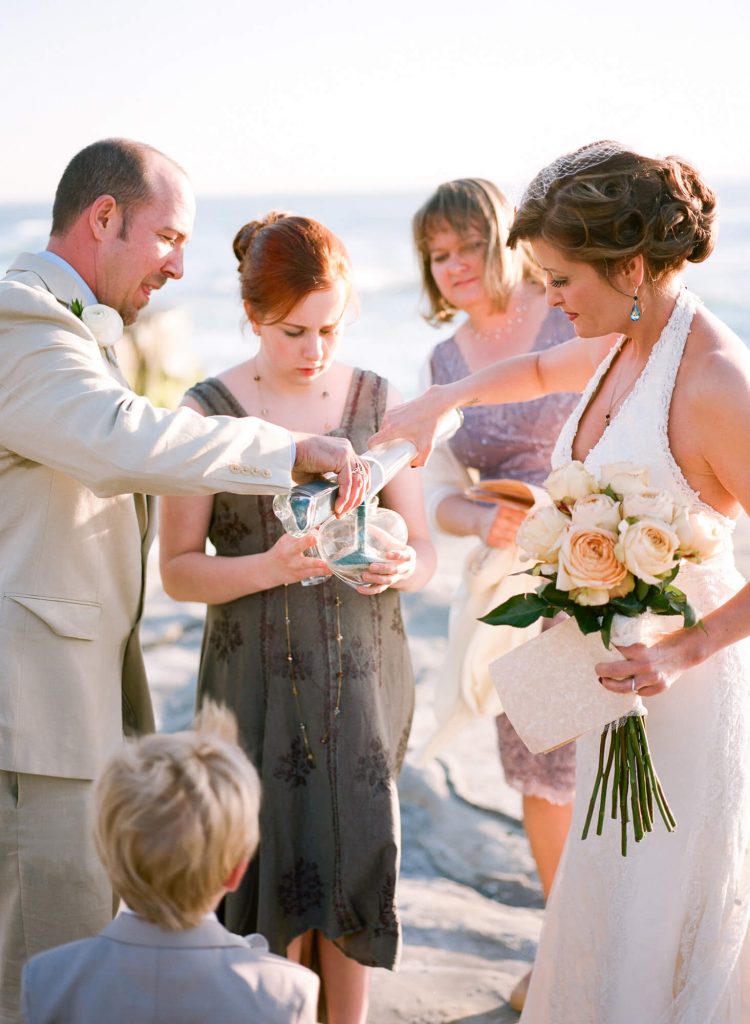bride and groom san ceremony intimate windansea beach wedding