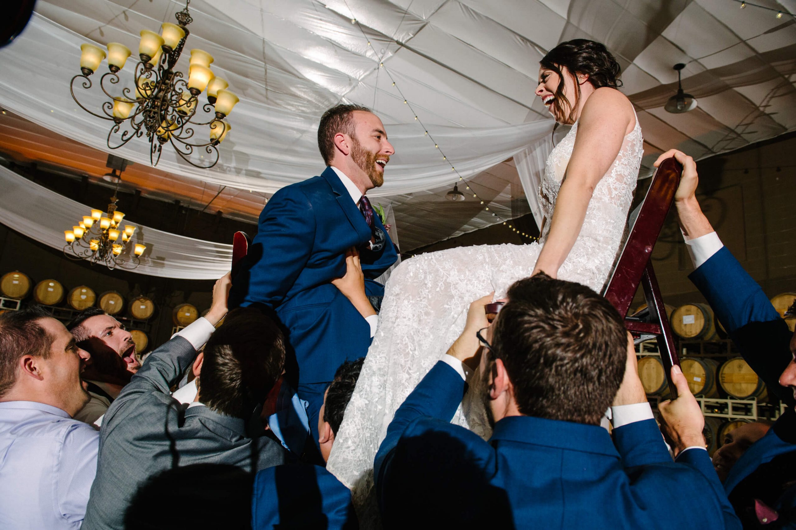 bride and groom horah leoness cellars wedding reception
