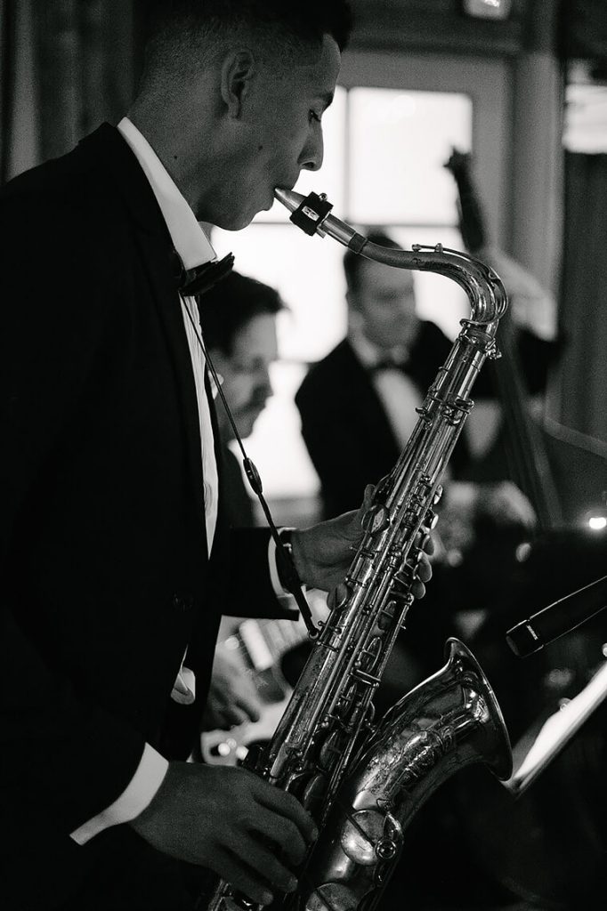 saxophone player calamigos ranch wedding